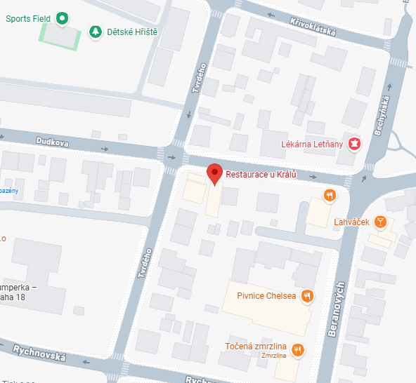 Mapa umístění Restaurace U Králů
